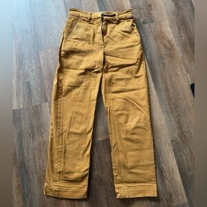 EVERLANE - Mustard Yellow High-Waist Cropped Straight Leg Pants - Size 0